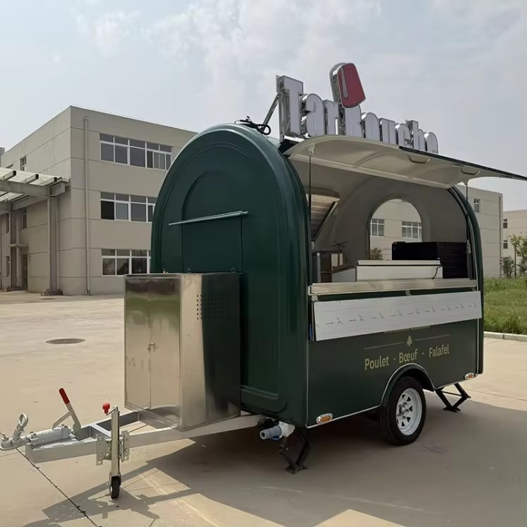 Easy Operation DOT Certified Fiberglass Food & Beverage Service Farm Use Tow Bar Trailer Fast Food Trailer