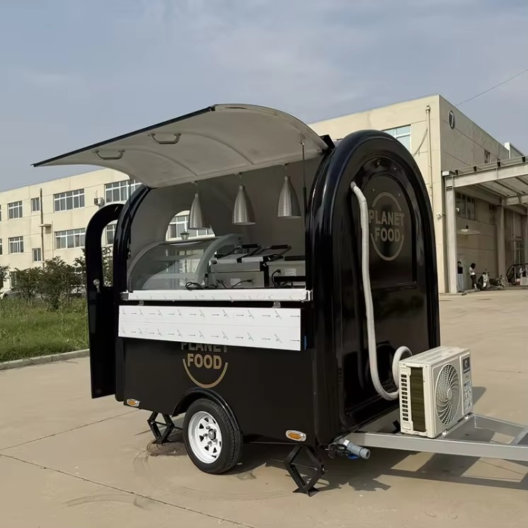 Easy Operation CE Certified Galvanized Sheet Fiberglass Chocolate Commercial Catering Coffee Truck Food Trailer