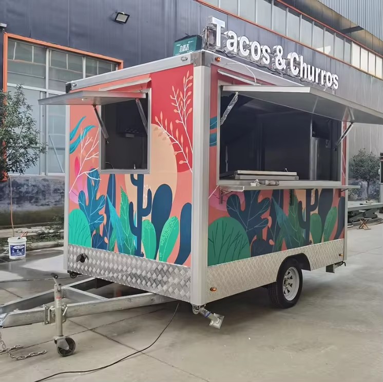 Manufacturing Plant DOT Certified Galvanized Sheet Restaurant Beer Service Towable Food Trailer Hot Dog Cart