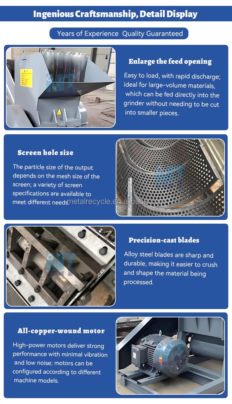 Installation Free Automatic Motor-Driven 15KW Plastic Shredder 800 PP/PE Mineral Water Bottle Crusher Energy Saving