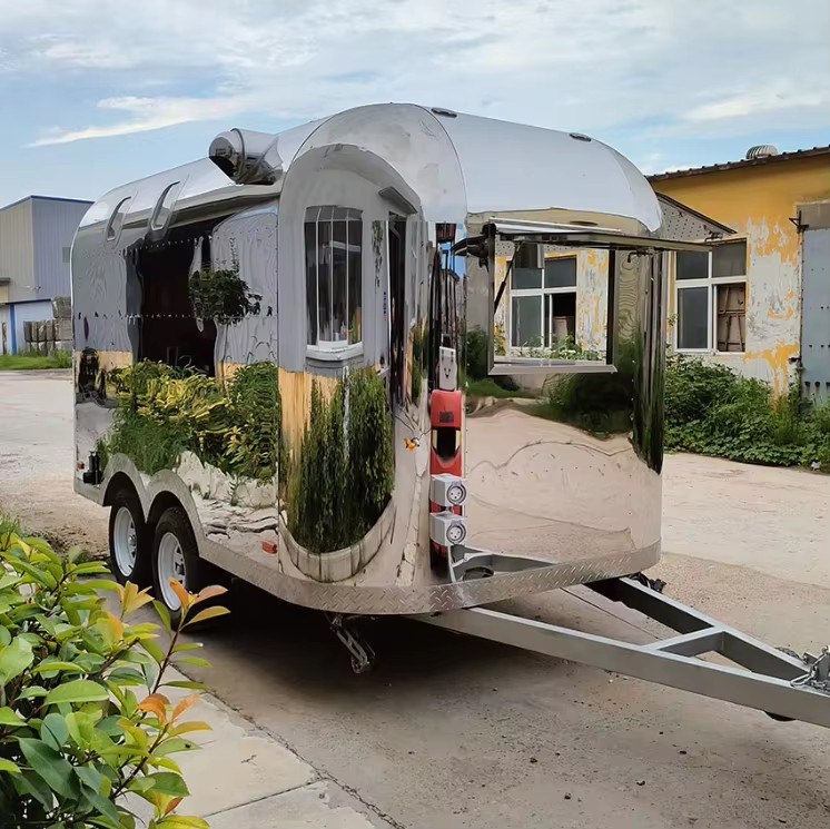 Multifunctional CE Certified Stainless Steel Snack Food Restaurant Ice Cream Truck Hot Dog Cart