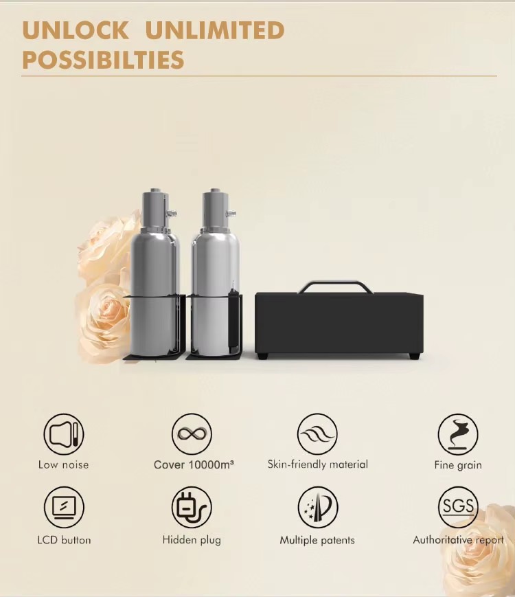 AROMA Electric Metal Central Air Conditioner Aromatherapy Machine-Waterless App-Controlled Dual 1000ml Capacity Diffuser