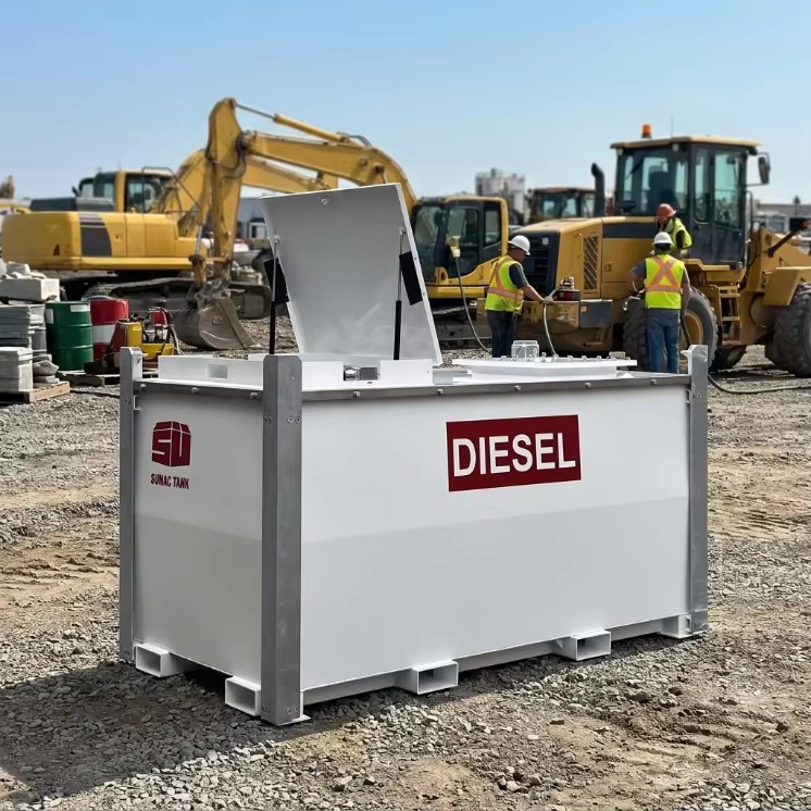 Skid Mounted Steel Fuel Tank Bunded Diesel Storage Tank With Pump for Construction Mining Agriculture Industrial Supply