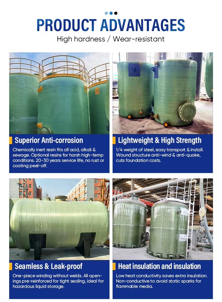 1000L 2000L 5000L Underground Pressure Resistance Fiberglass Rainwater Collection Tank with Core Pump Component