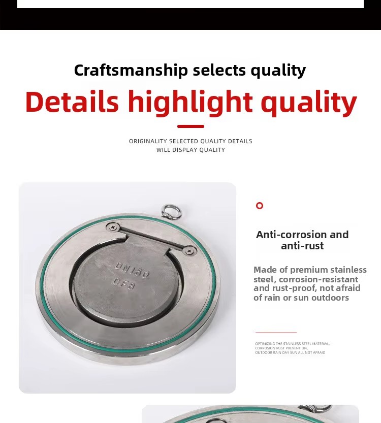 Stainless Steel 304/316L H74X-16 DN150 Wafer-Type Soft-Sealed Thin Check Valve for Water Wholesale