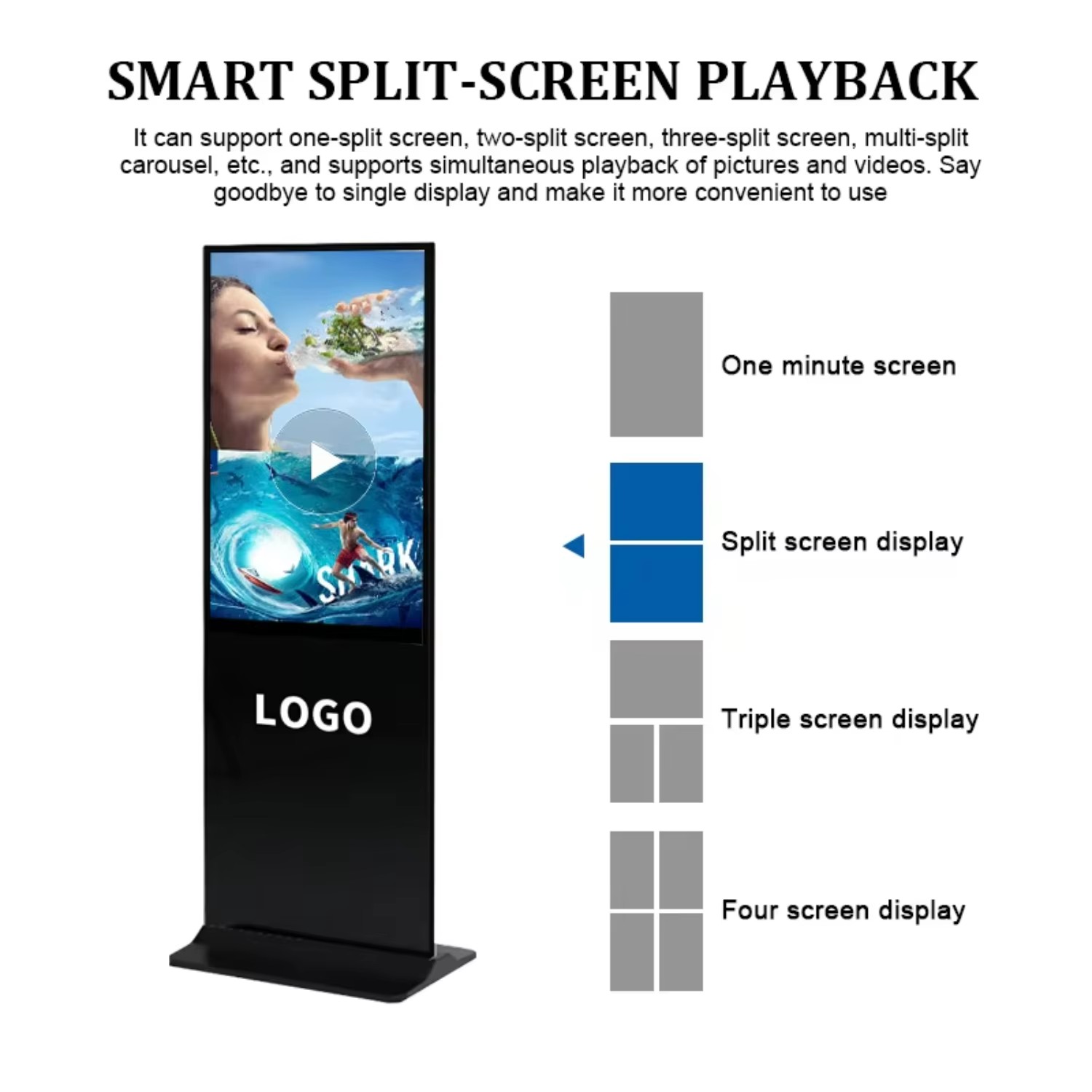 Windows Android 43-Inch Touch Screen Advertising Player LCD Kiosk Floor Stand Digital Signage for Retail Store/Shopping