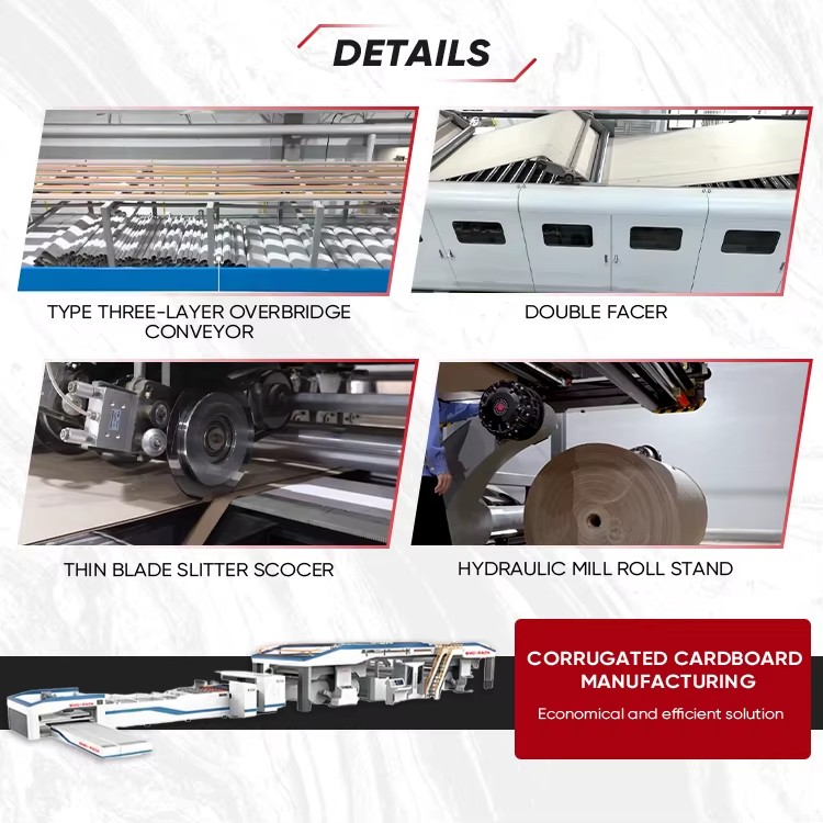 High Precision 3/5/7 Ply Corrugator Line Automated Corrugated Board Manufacturing System 200-300m/min High Efficiency Complete