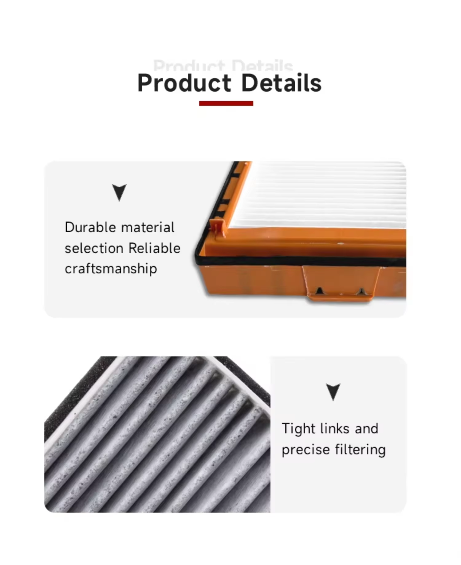 High Density Paper Resistant to Moisture Suppress Smoke Dust Improve air Quality Inside the Vehicle CUK33001 E4947LC for Da-f