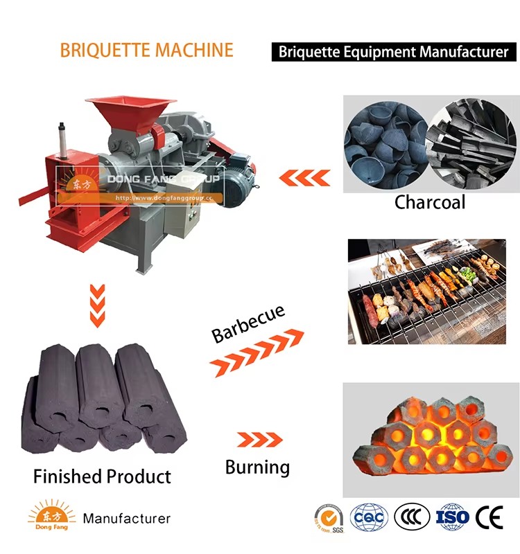 High Output BBQ Charcoal Extruder Machine Charcoal Briquette Machine for Sale