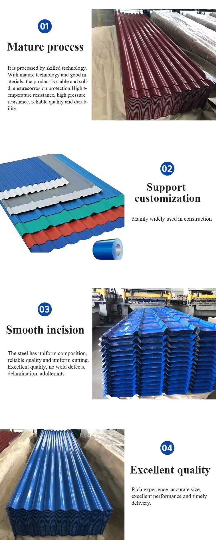 Wholesale Low Price Corrugated Metal Roofing Sheet Color Coated Prepainted Galvanized Steel in Stock Roof Sheet