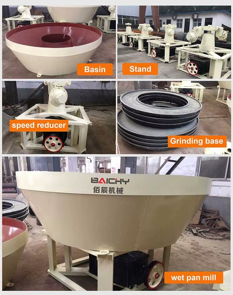 Mining Equipment Small Scale Gold Mining Machinery, Gravel Gold Ore Grinding Wet Pan Milling, Gold Ore Grinding Wet Pan Mill