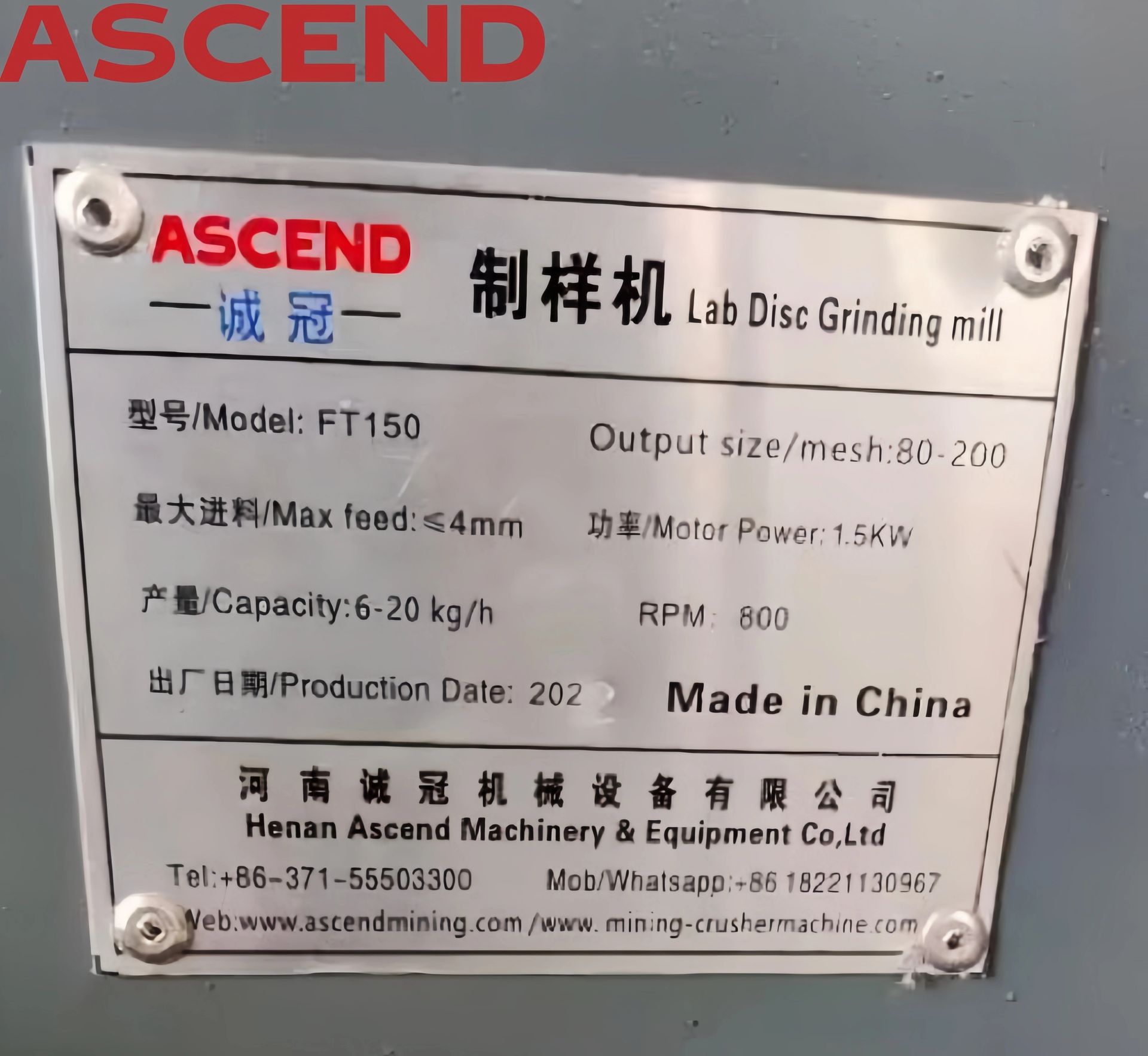 Gold Copper Coal Grinder Plant for Cement Mini Lab Grinding Milling Machine