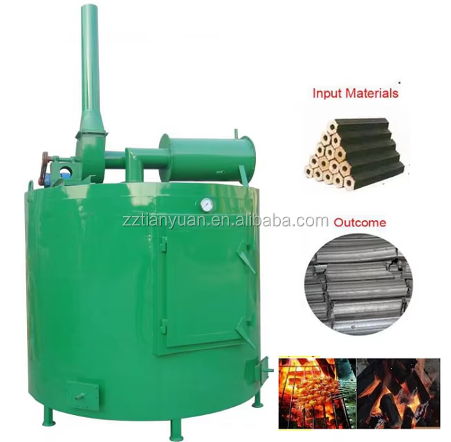 Charcoal Sawdust Briquette Machine Rice Husk Briquette Making Machine with AC Motor 80-150kg/h Capacity for BBQ Fuel