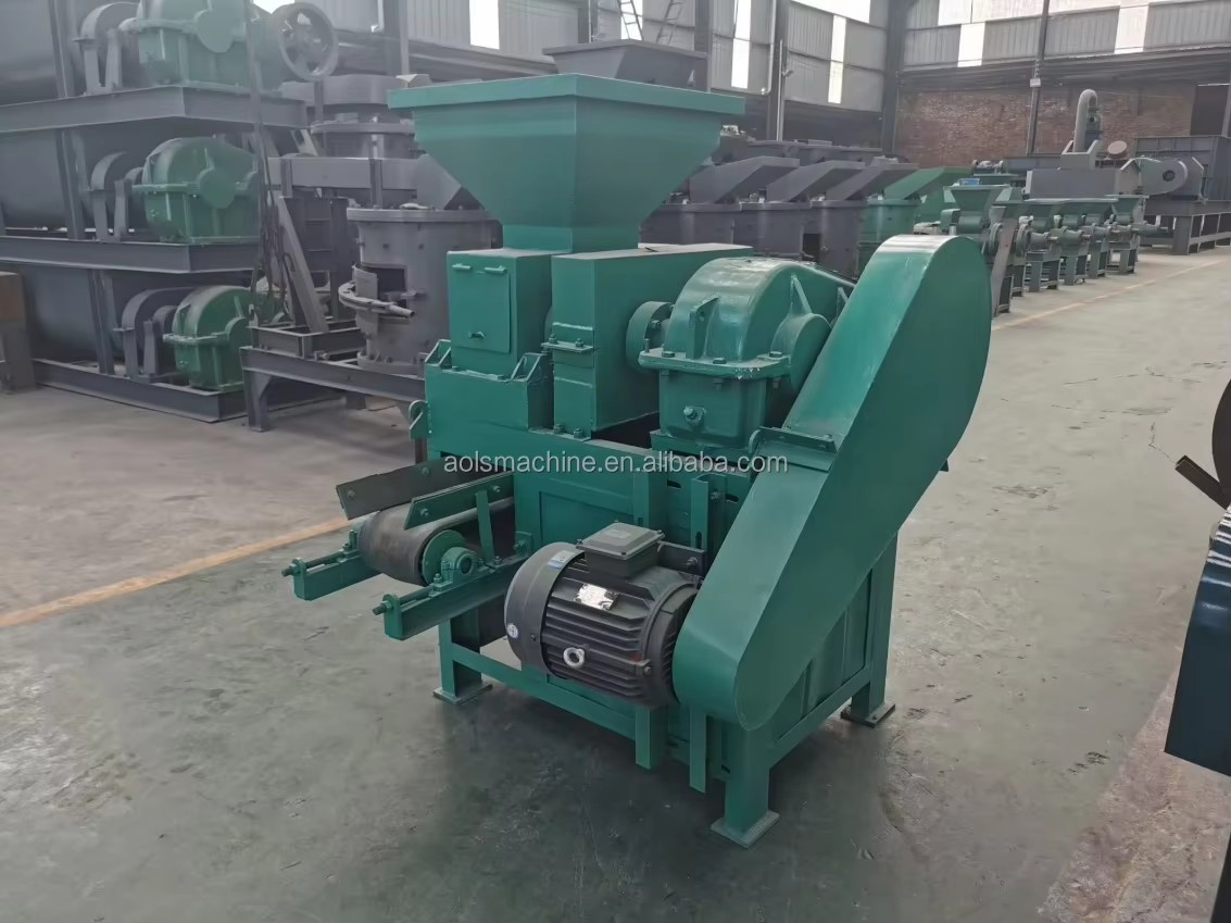 Low Power Cost Double Twinroller Pillow Oval Egg Shape Charcoal Coal Briquette Machine Carbon Ball Press Machine Price