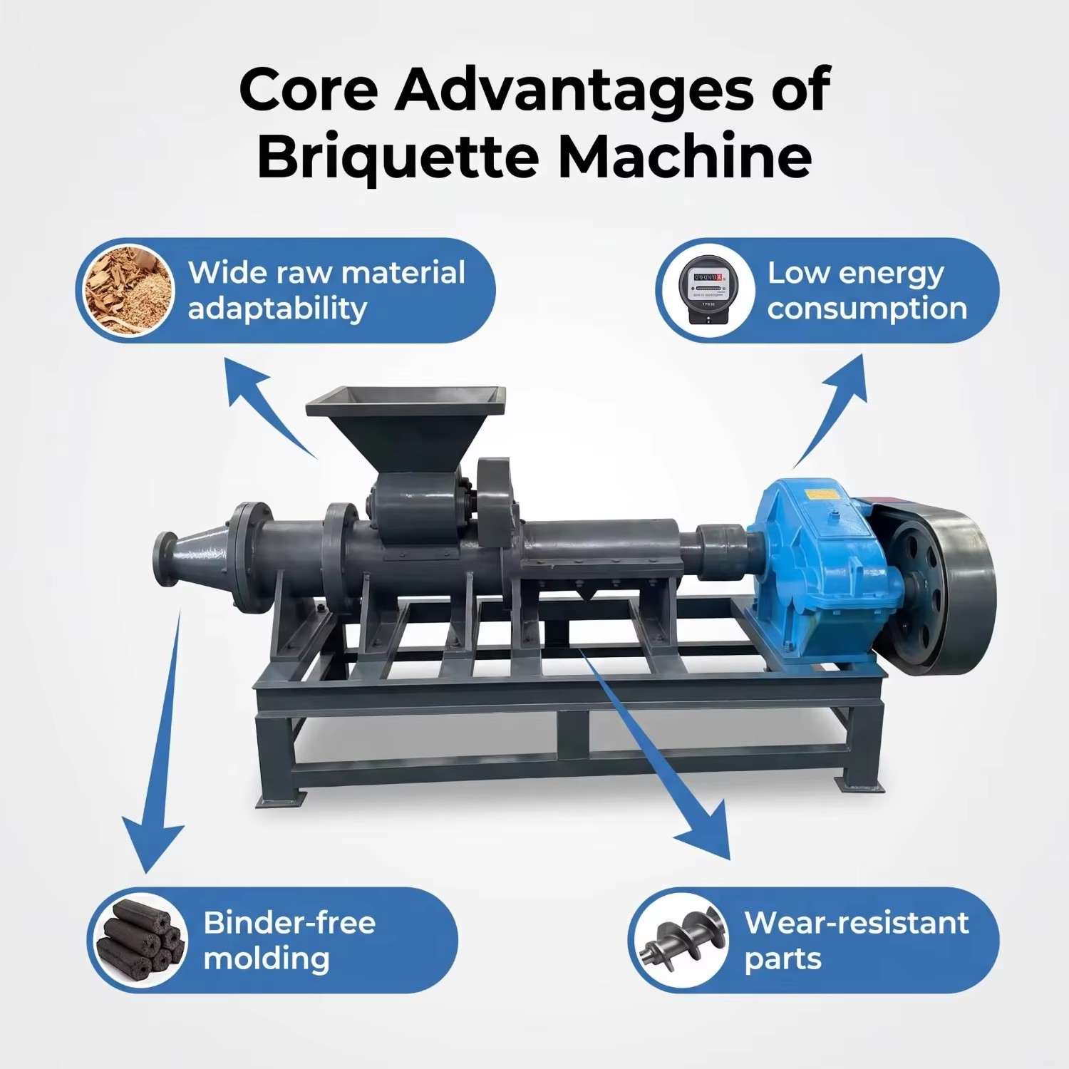 Charcoal Powder Briquetting Machine Charcoal Powder Rod Extruder
