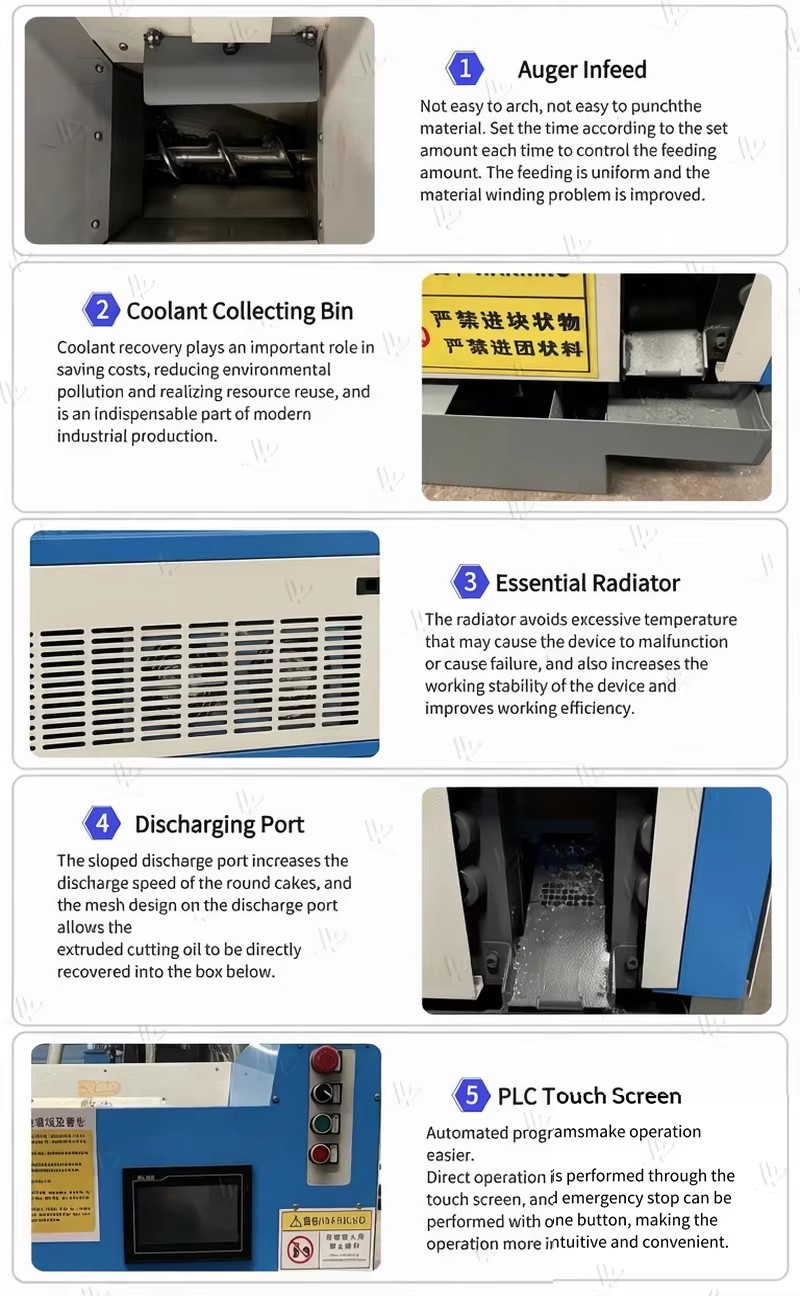 Stainless Steel Chip Briquetting Machine Hydraulic Alloy Metal Powder Chip Press for CNC Machining Centers