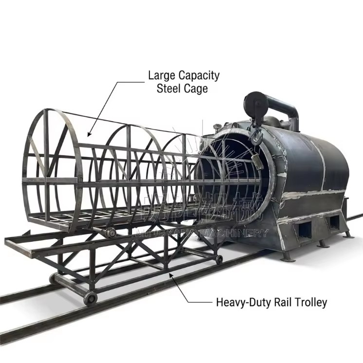 Africa PLC Automatic Carbonization Stove Charcoal Retort Kiln Coconut Shell Biochar Production for Manufacturing Plant