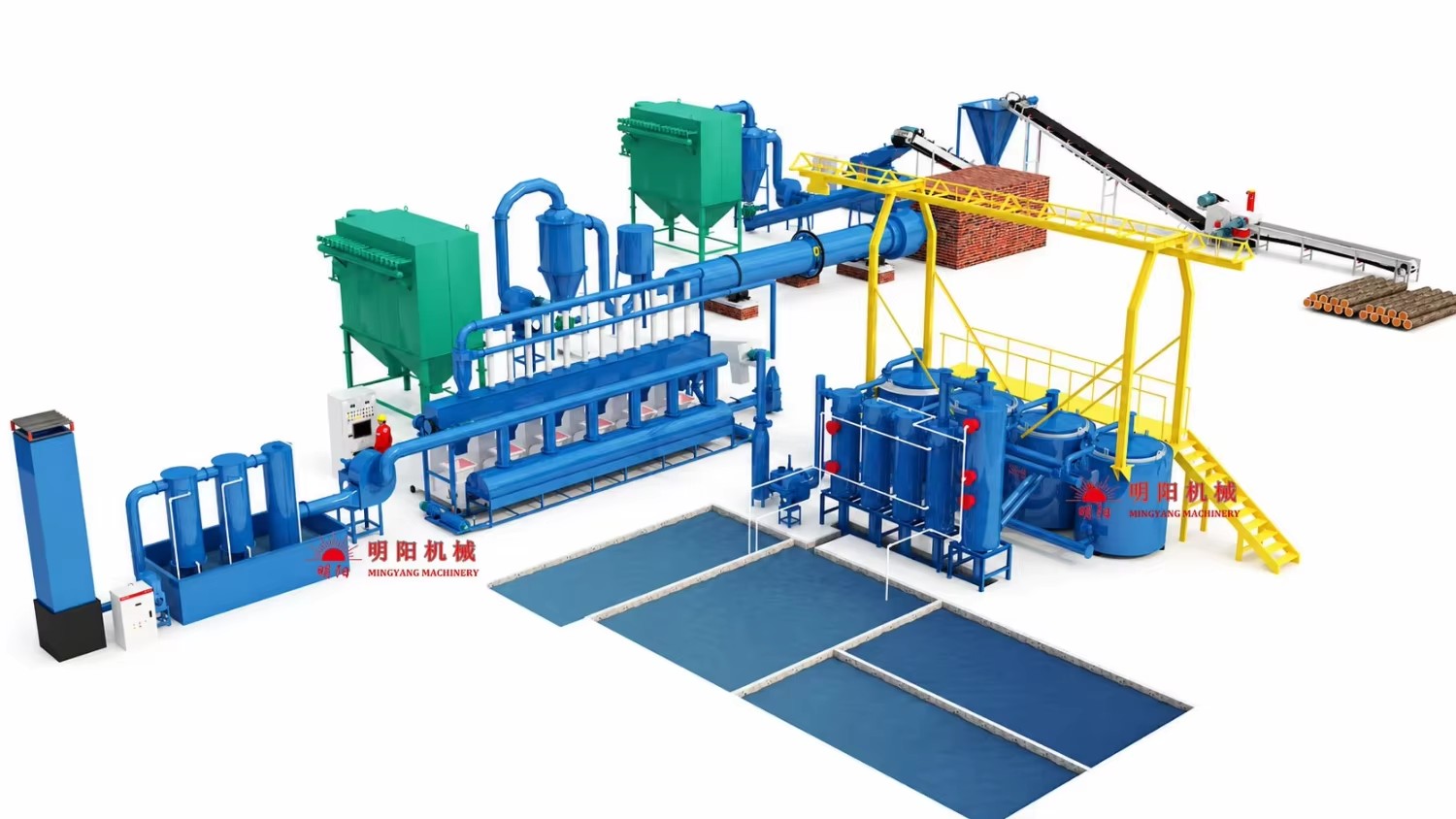 New Design Coconut Charcoal Machine Briquetting Furnace Smokeless Retort Biochar Kiln High Productivity 1200kg/cycle for Sale