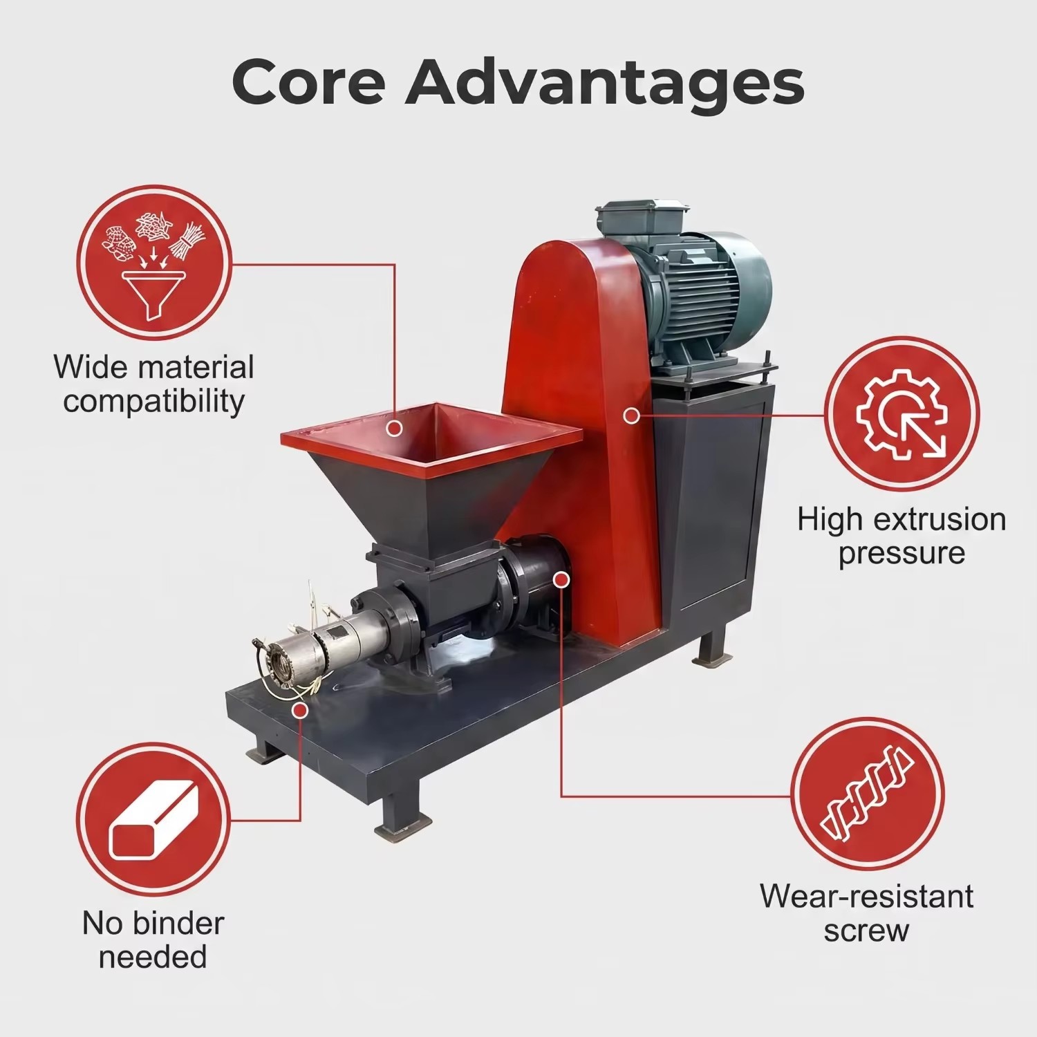 Small Biomass Charcoal Bar Extruder Machine Wood Chip Coconut Shell Powder Briquette Molding Equipment Coal Rod Compress Press