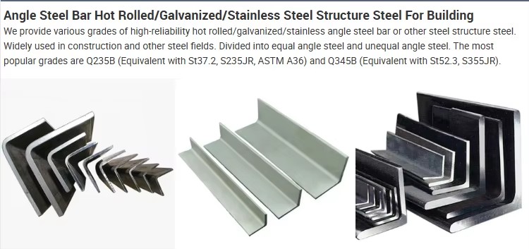 High Strength Hot Rolled Dip Brackets Carbon Mild Q235 Ss400 Iron Heavy Duty Steel Angle Bar
