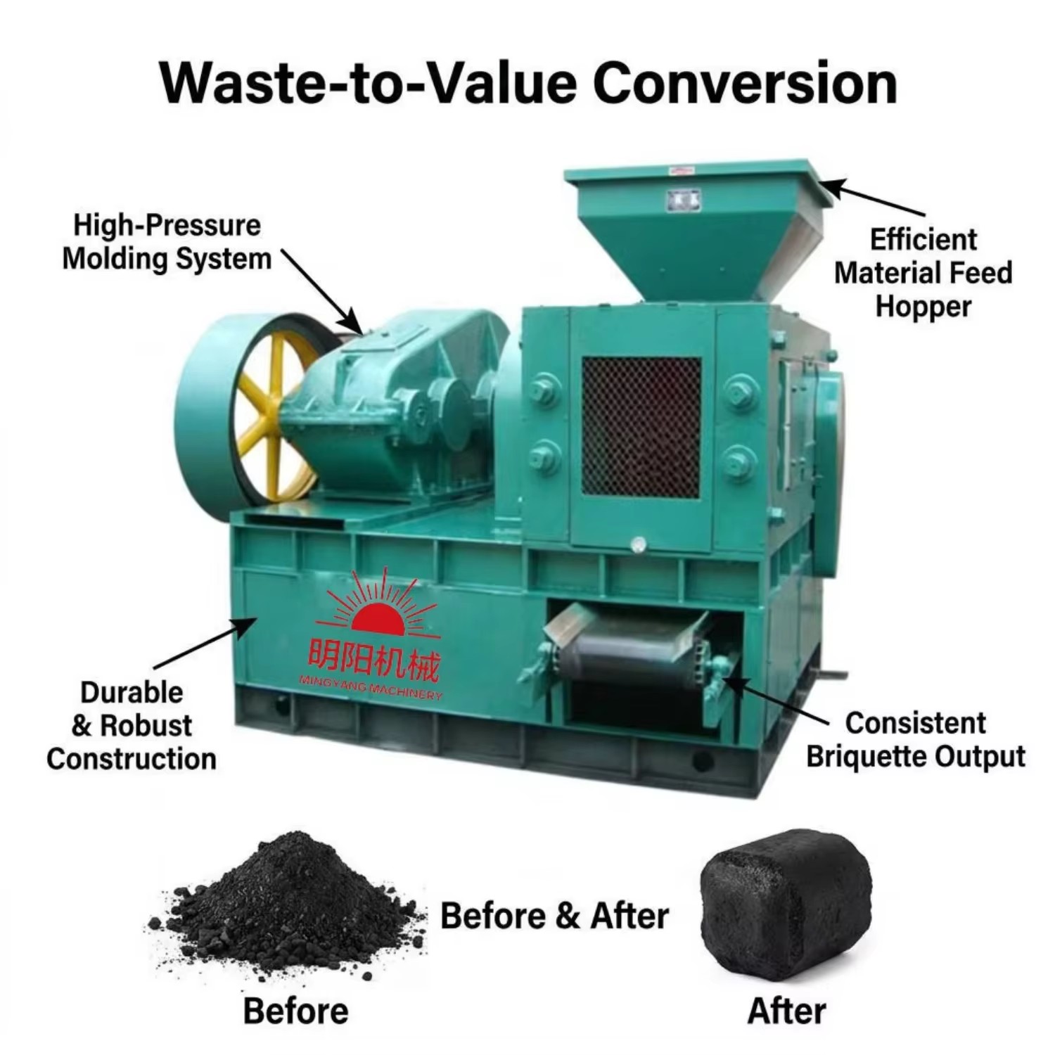 Factory BBQ Charcoal Briquette Making Machine Small Capacity Carbon Powder Extruder Machine at Affordably Competitive Price
