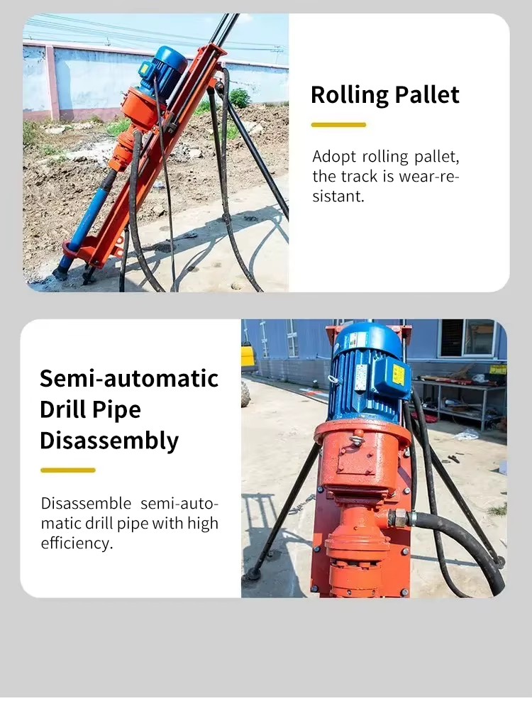 Electric DTH Drilling Rig Portable High Efficiency Movable Mast Casing Elevator for Oilfield Construction Applications
