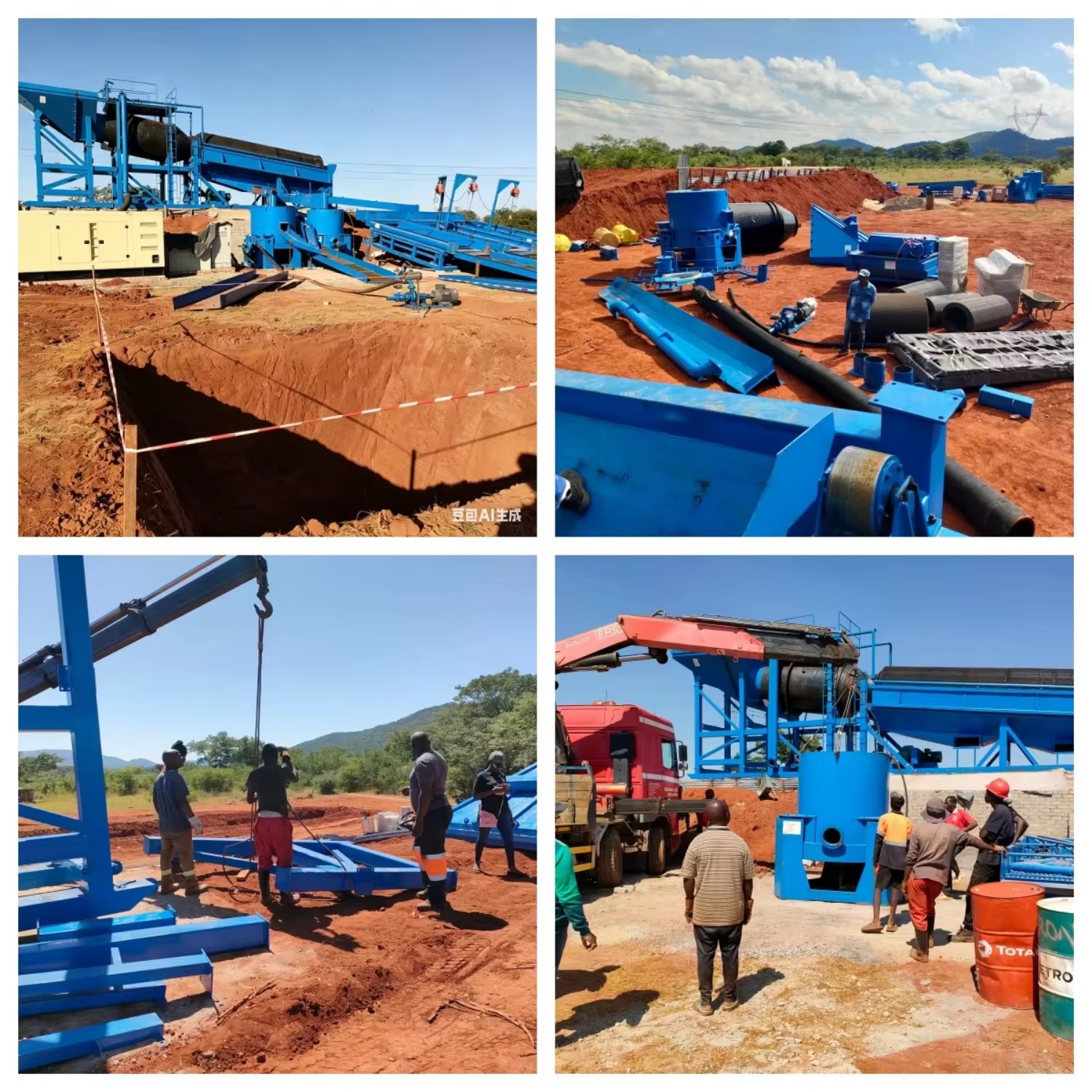 Large Throughput River Sand Gold Rotary Trommel Heavy Duty Drum Screen Alluvial Gold Mining