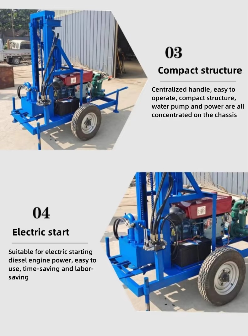 Diesel Drilling Rig, Small Hydraulic Drilling Rig, Household Deepwater Well Drilling Rig
