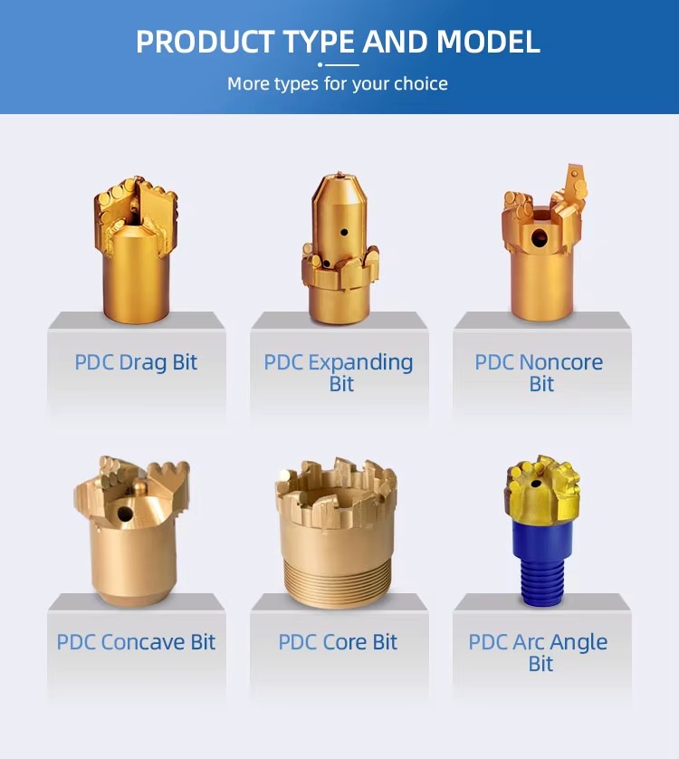 Oilfield API Thread Steel Body PDC Concave Bit Water Well Drilling matrix PDC Drill Bit for Water Well Drill Rig Machine