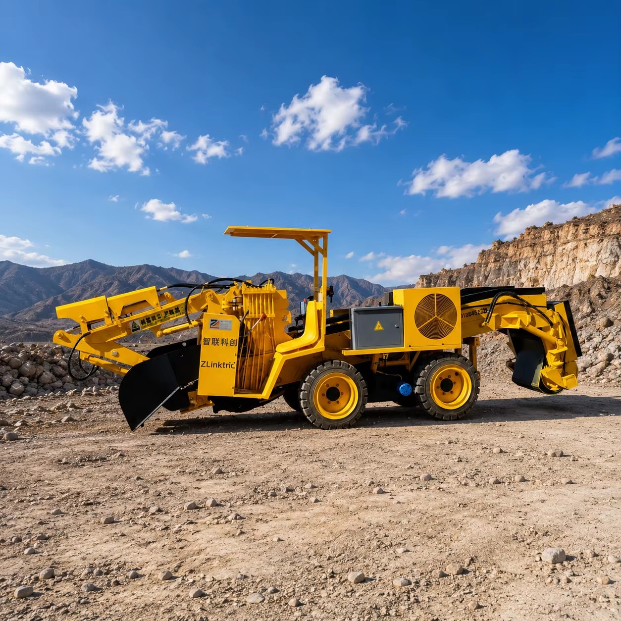 Mining Tunnel Mucking Loader Hydraulic Rock Loading Machine with 360 Degree Rotation