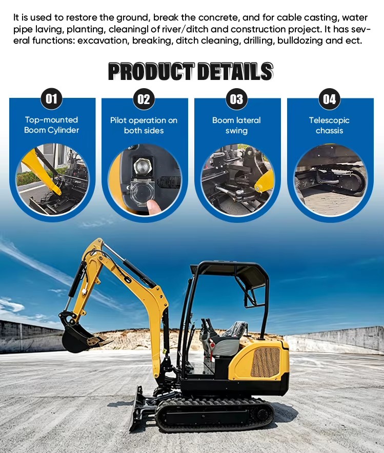 Construction Machinery CE Certified Mini Excavator 38HP Diesel Engine Motor Pump High Digging Power Fuel Saving Technology