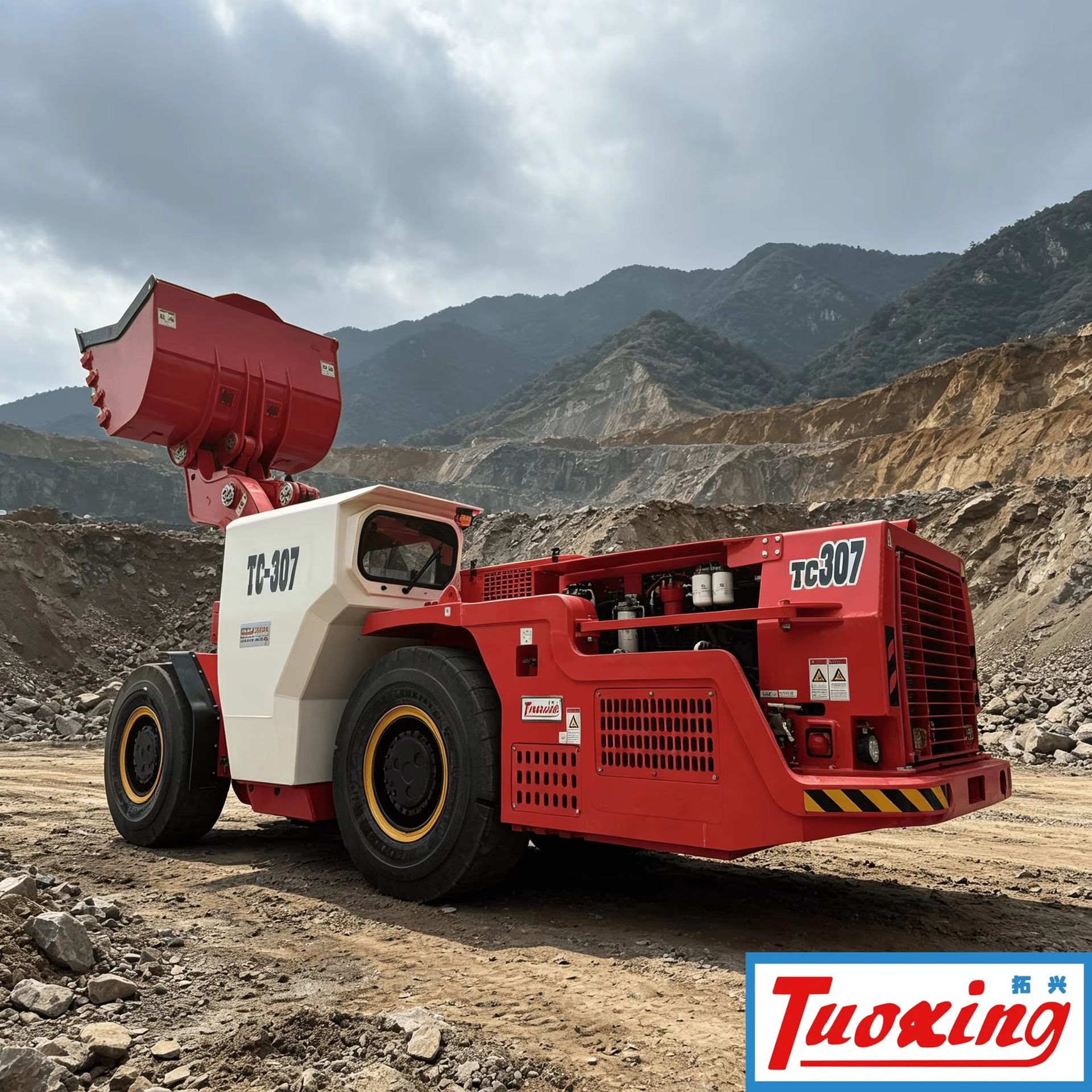 Tuoxing TC-307 7t Rated Load 3m³ Bucket Full Hydraulic System Heavy Duty High-Quality Components Mining LHD Equipment