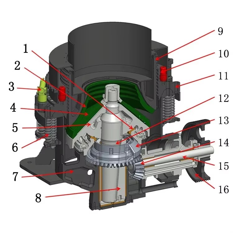 Single Cylinder Hydraulic Cone Crusher Machine AC Motor Bearing Gear 45-135t/h Capacity Secondary Crushing for Mining