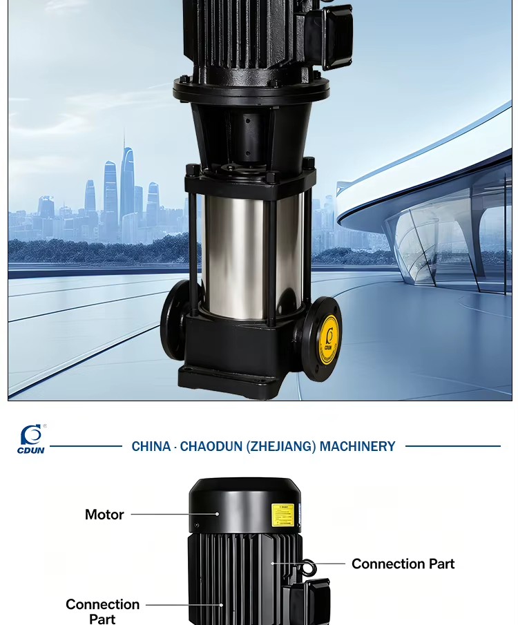 High Pressure Multistage Centrifugal Water Pump Customizable OEM Iron Material CDL Model 1 Year Warranty