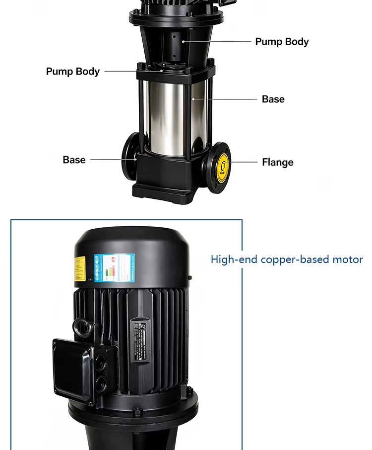 High Pressure Multistage Centrifugal Water Pump Customizable OEM Iron Material CDL Model 1 Year Warranty