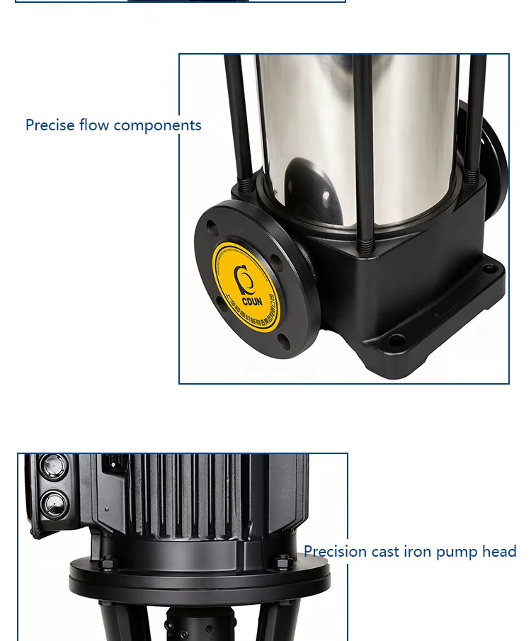 High Pressure Multistage Centrifugal Water Pump Customizable OEM Iron Material CDL Model 1 Year Warranty