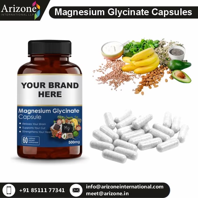Natural Magnesium Glycinate Capsules | Health Care Supplement | Energy & Wellness | Private Label Services