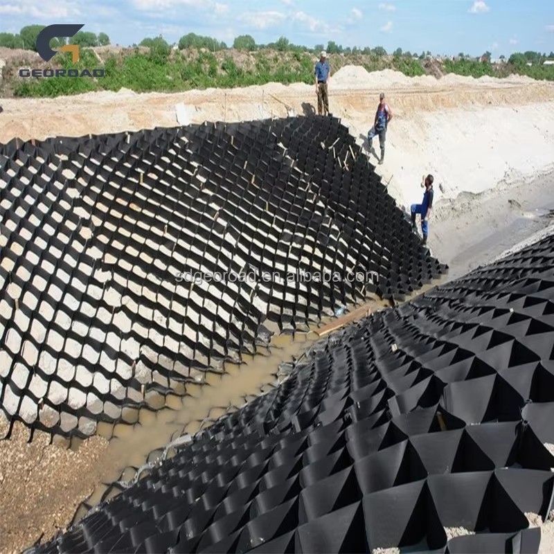 TGLG HDPE Geocell with Textured Surface for Oilfield Access Road Stabilization 5 Year Warranty