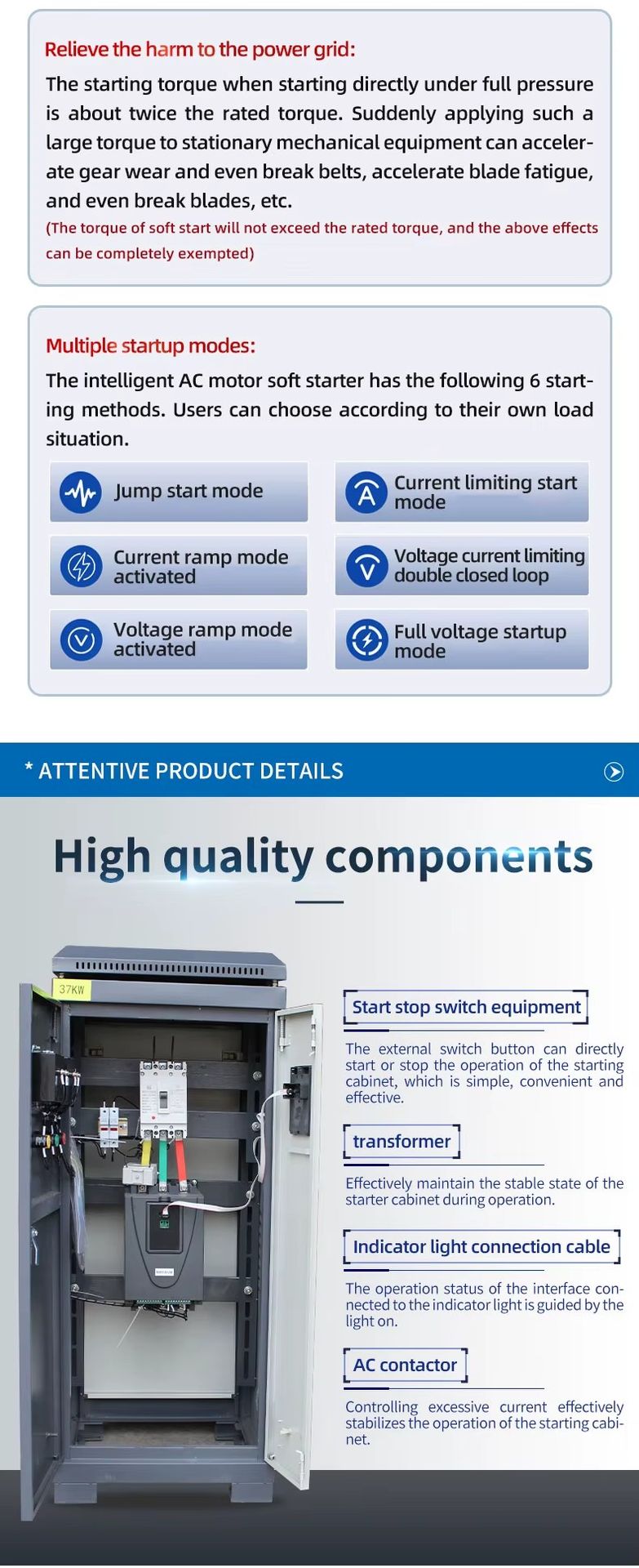 IP54 IP65 Electric Control Cabinet PLC Metal Waterproof Electric Board 380V Three Phase Motor Application