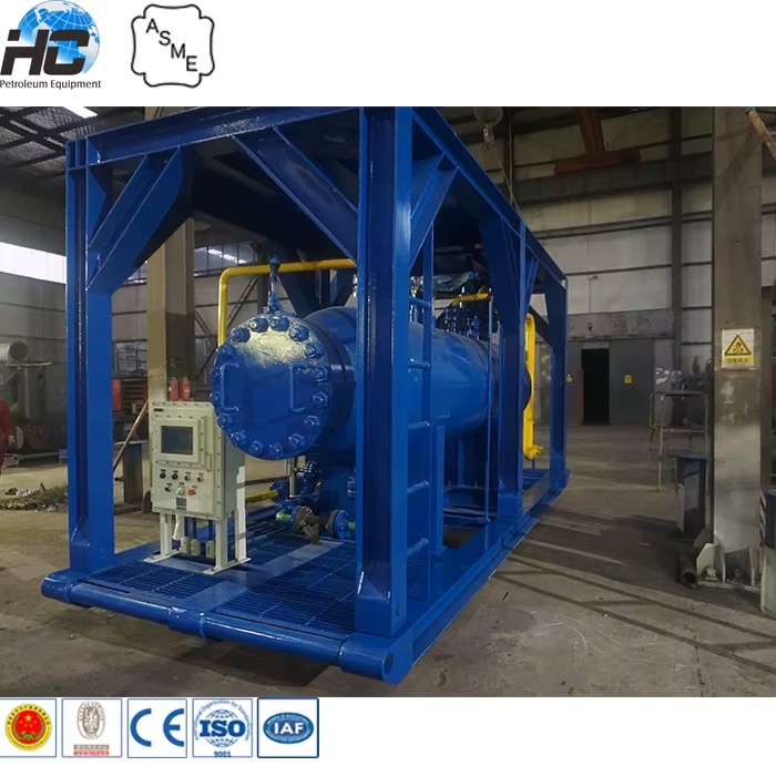 Skid Mounted Oil Gas Water 3 Phase Separator for Oilfield Surface Well Testing