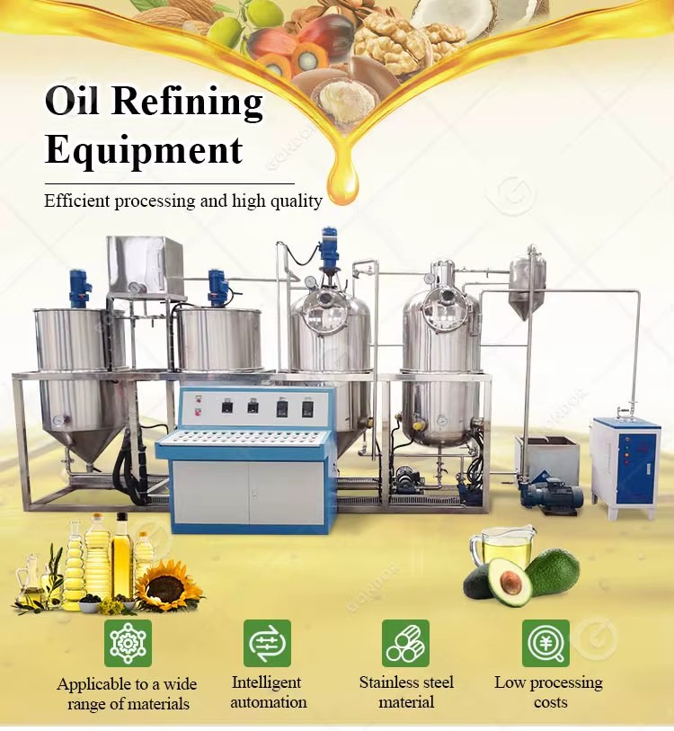 Large Capacity Base Complete Palm Soybean Petroleum Oil Refining Refine Refinery Machine Plant Price
