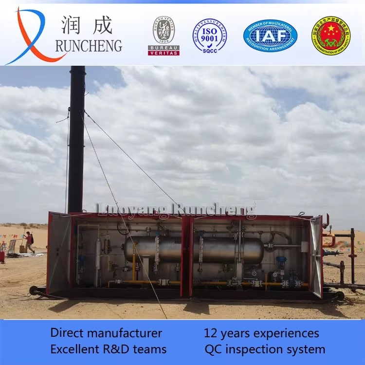Skid Mounted Well test Gas-liquid-sludge Separator Oil and Gas 3 Phase Separator