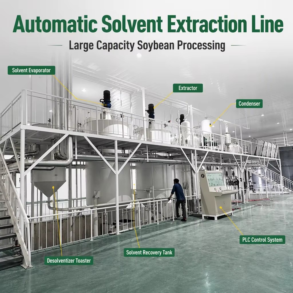 // High Capacity Automatic Soybean Oil Solvent Extraction