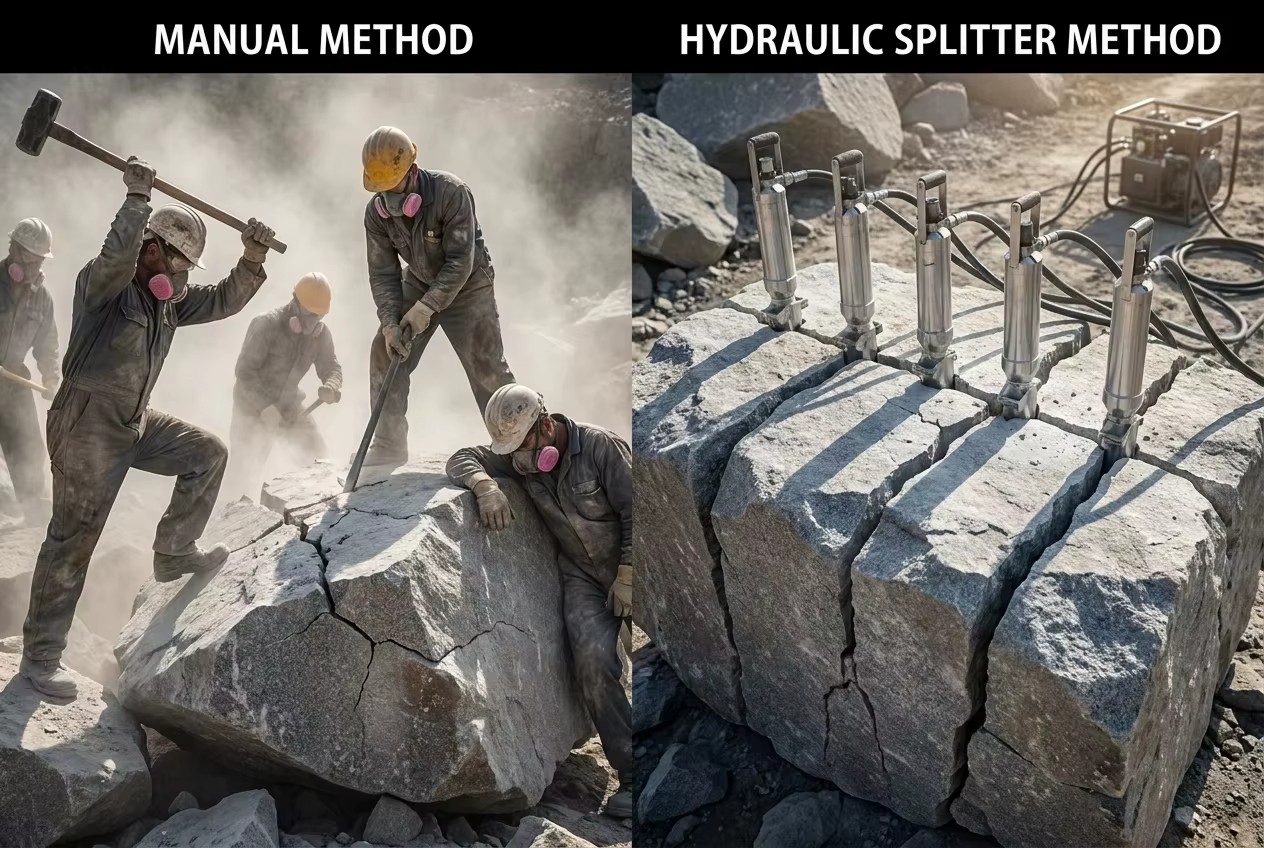 800 Ton Hydraulic Rock Splitter Diesel Portable Stone Splitting Machine for Quarry Mining Demolition