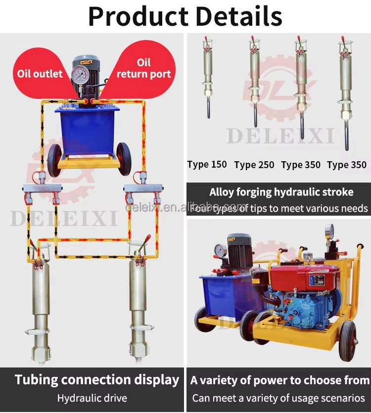 Hydraulic Excavator Stone Splitting Machine Diesel Engine & Electric Breaker Rock Splitter with Core Motor Component