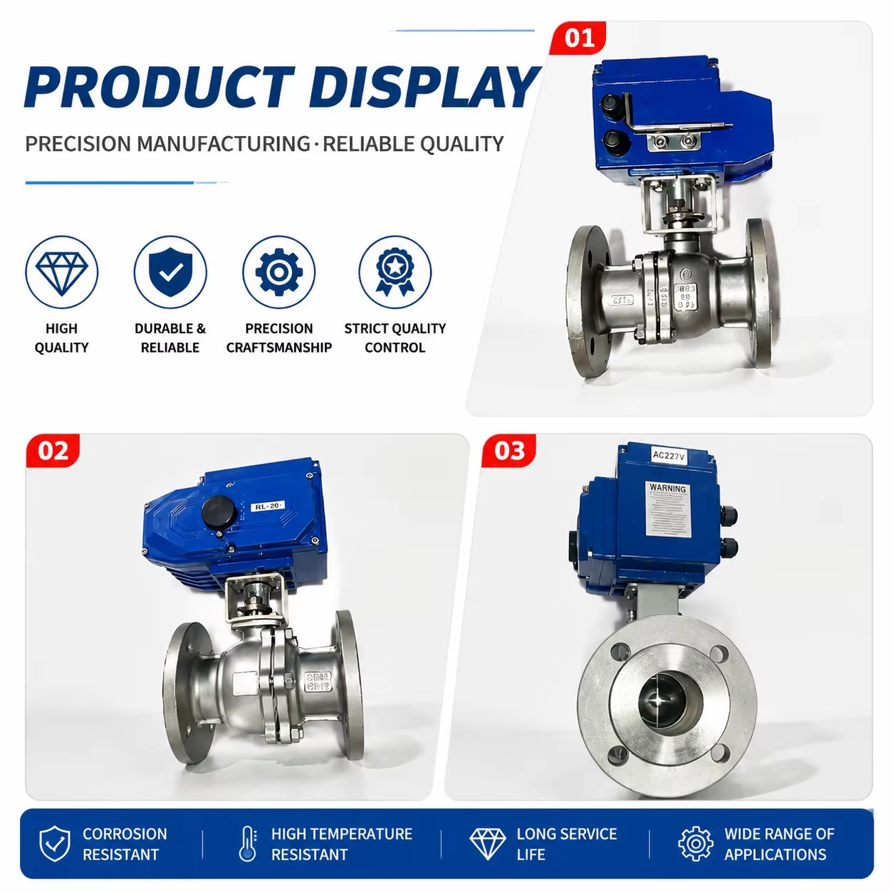 Electric Automatic Control Valve DN15-DN200 Stainless Steel Motorized Ball Valve OEM 12V 24V 220V AC DC