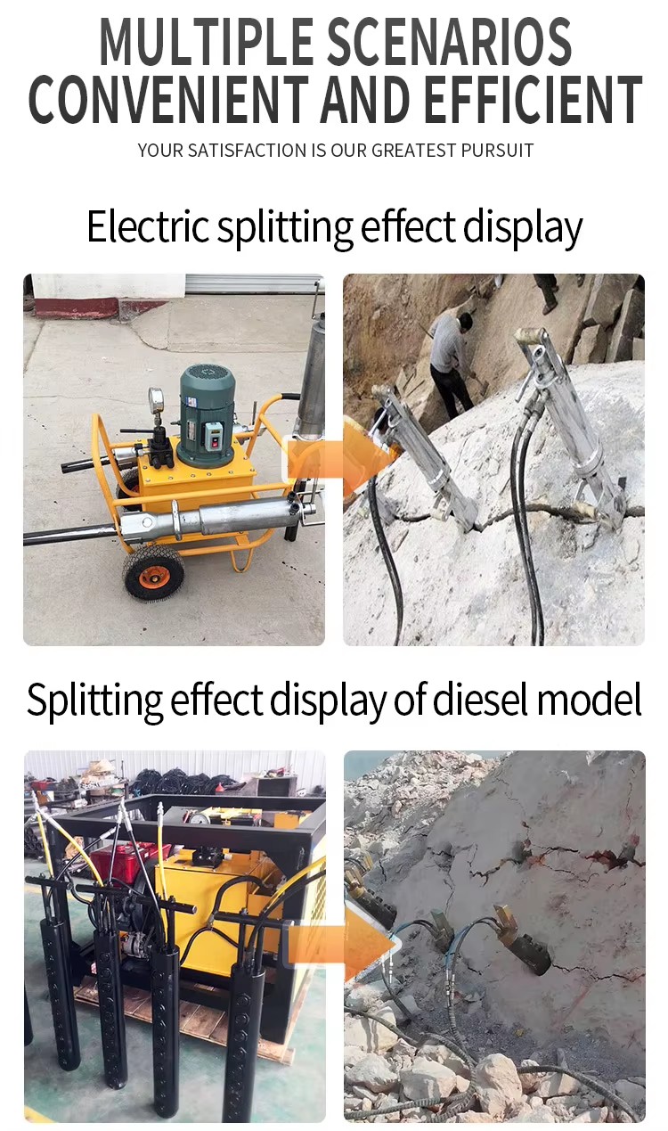 Hydraulic Pd250 Concrete Escavator Stone Piston Manual Gydraulic Rock Splitter