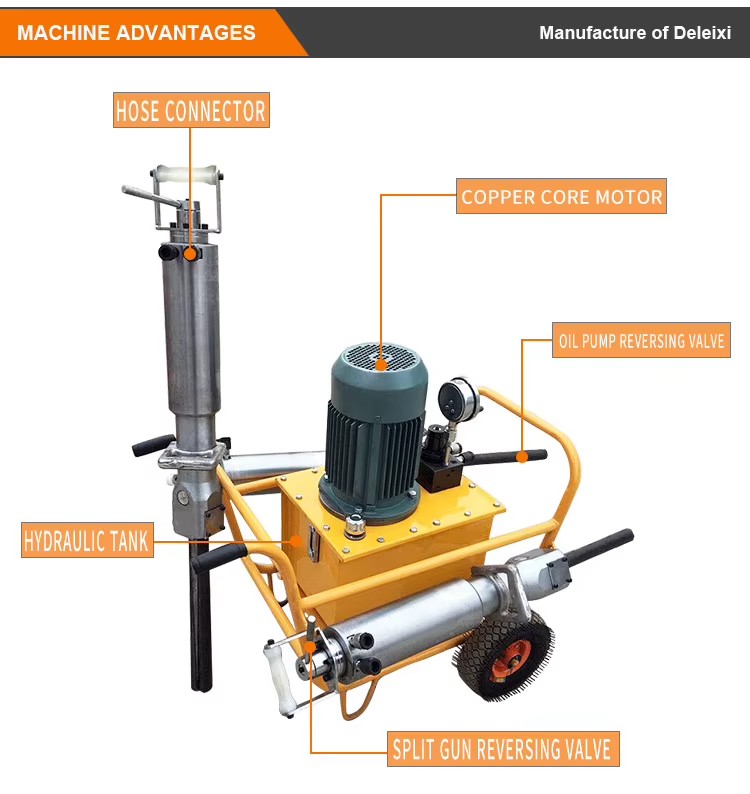 Hydraulic Pd250 Concrete Escavator Stone Piston Manual Gydraulic Rock Splitter