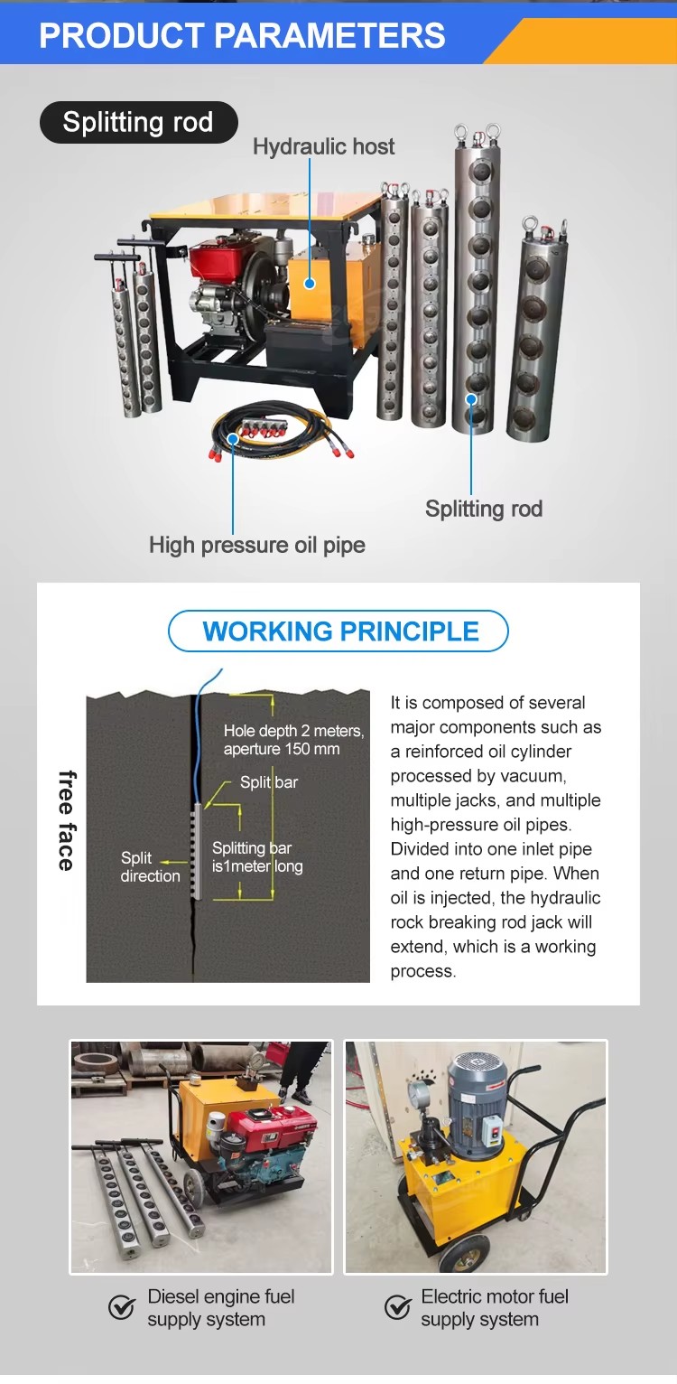Mining Multifunctional Rock Splitting Hydraulic Rock Splitter