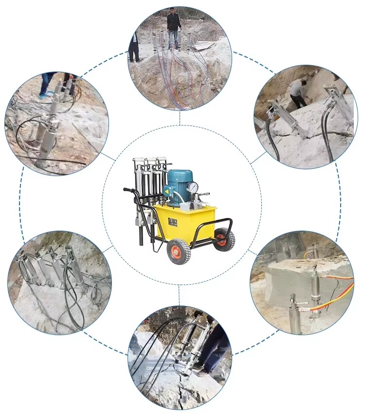 Hydraulic Stone Cutter Rock Splitter Machine for Cement Pile Head Breaking Static Blasting Mining Including Pump Motor